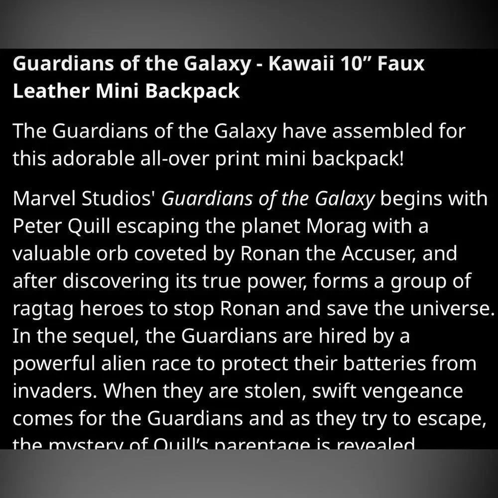 loungefly X Gaurdians  Of  The  Galaxy  limited edition backpack